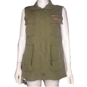 Green Army Inspired Military Sleeveless Vest